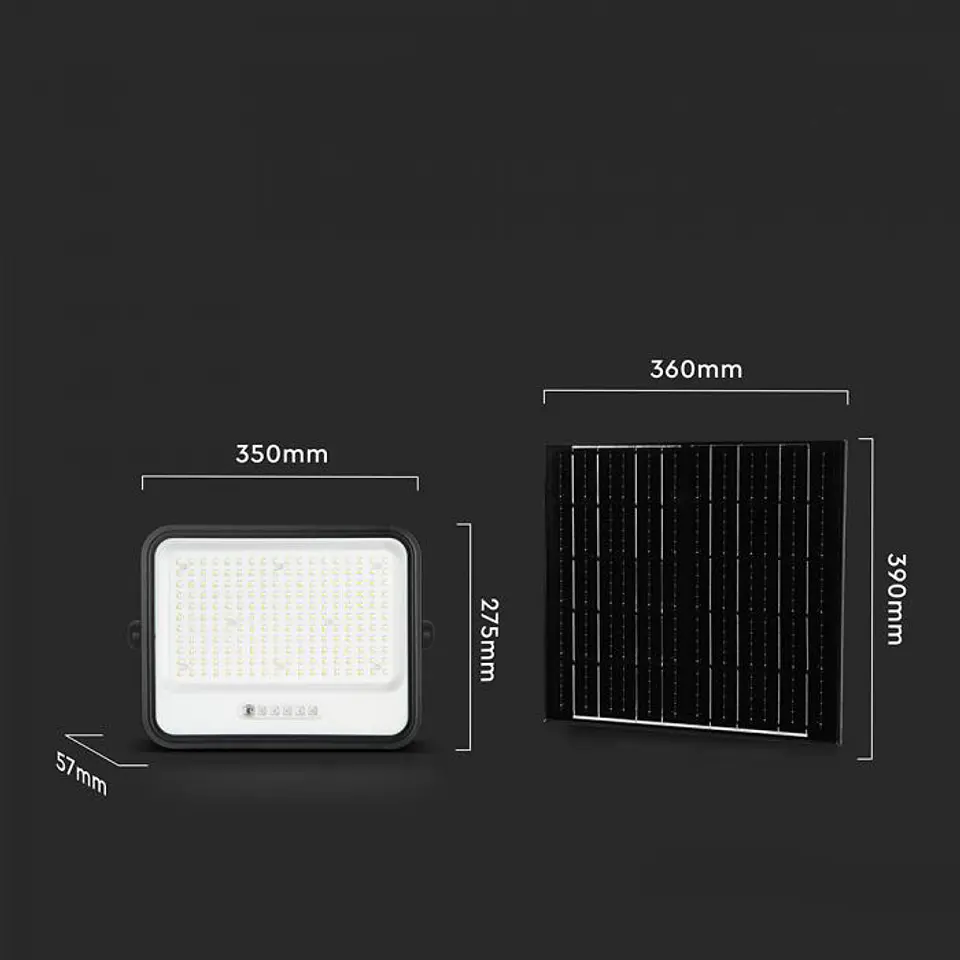 Projetor LED 40W c/Painel solar CCT:7IN1 Indicador bateria Preto V-TAC 3