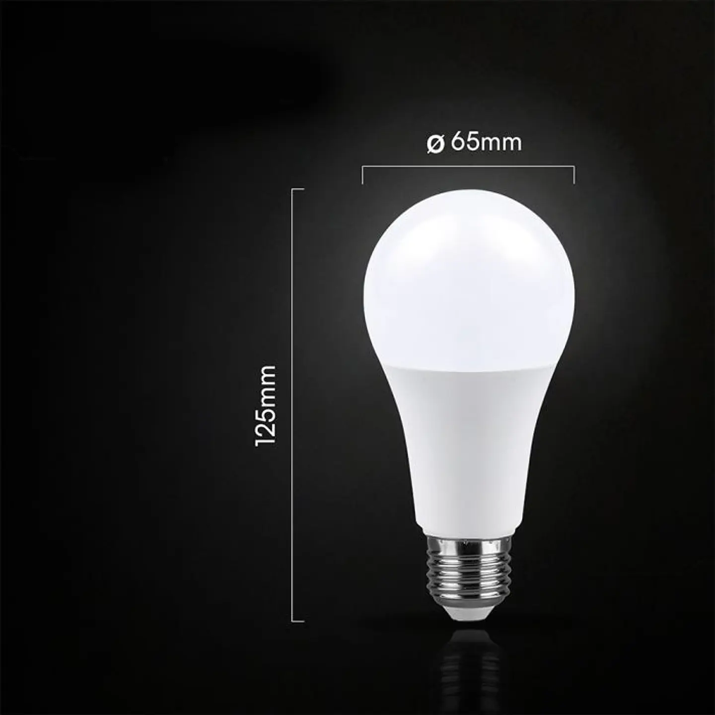 Lâmpada LED Plastic 15W A65 6500K E27 200° chip CREE V-TAC 2