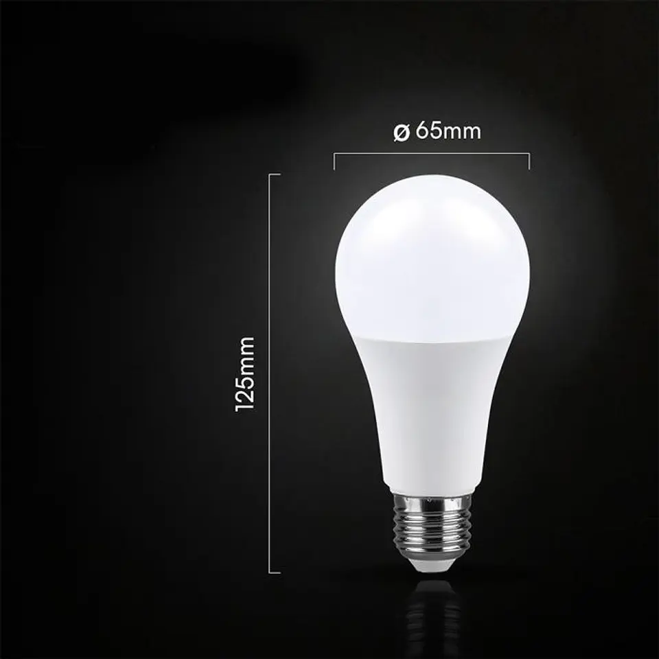 Lâmpada LED Plastic 15W A65 6500K E27 200° chip CREE V-TAC 2