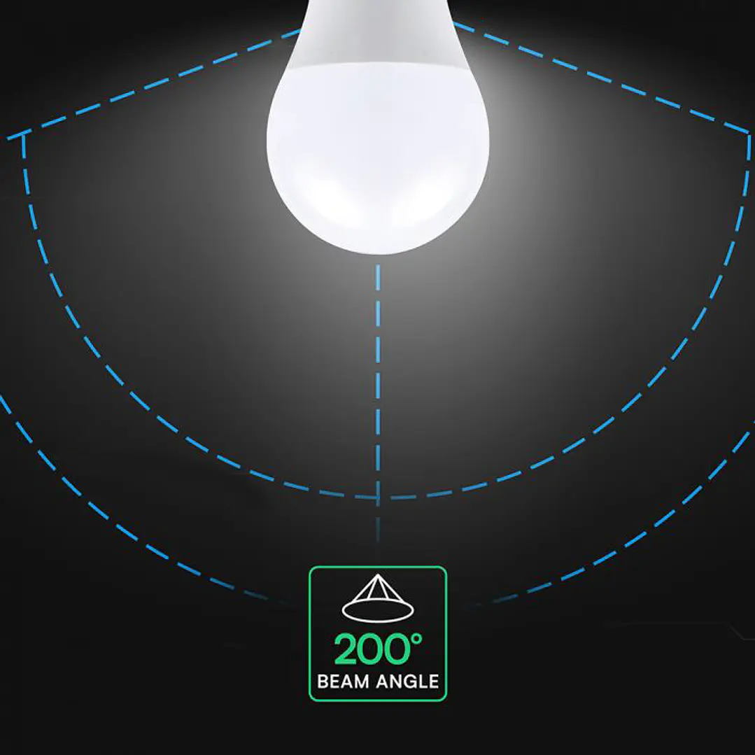 Lâmpada LED Plastic 15W A65 6500K E27 200° chip CREE V-TAC 3