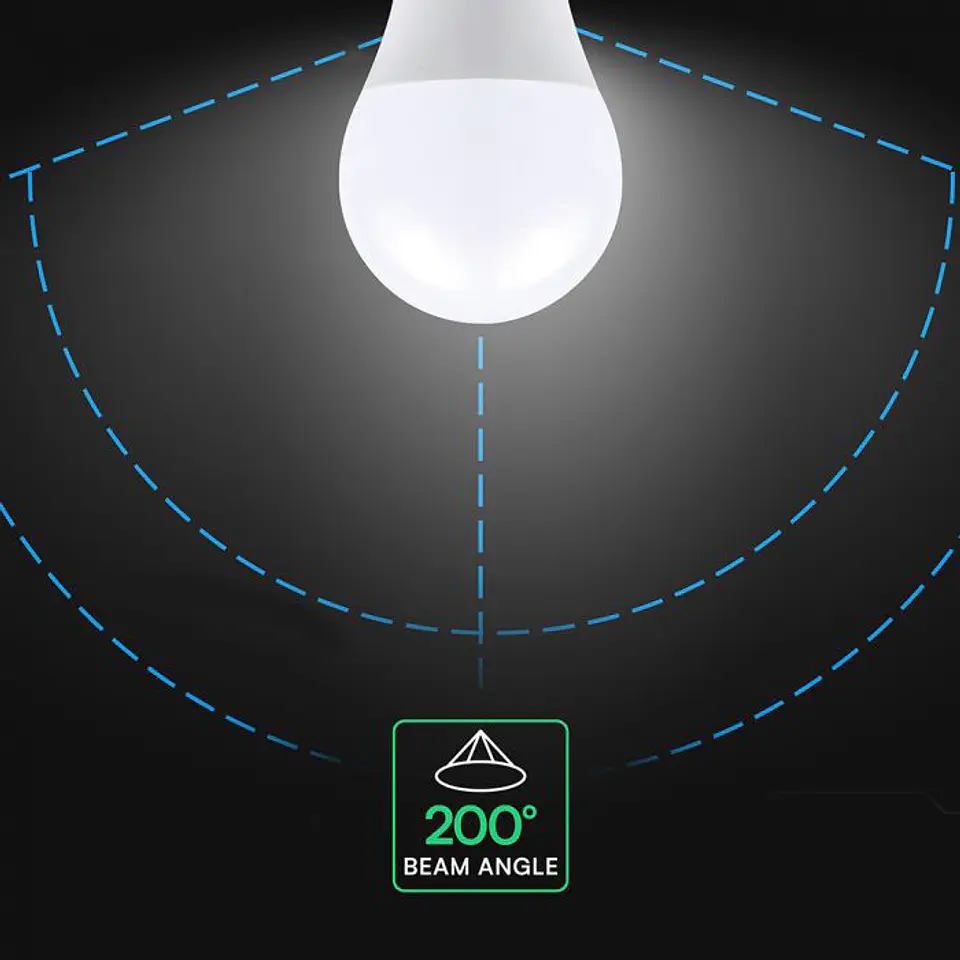Lâmpada LED Plastic 15W A65 6500K E27 200° chip CREE V-TAC 3