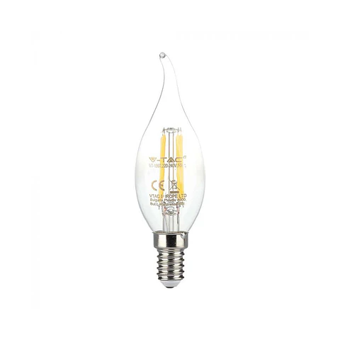 Bombilla LED vela filamento 4W 3000K E14 V-TAC