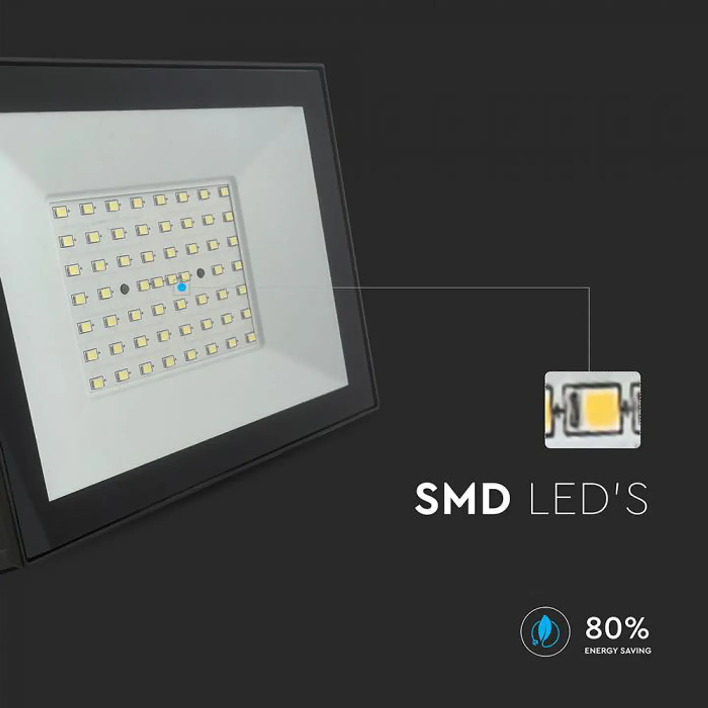 Projetor LED 50W 6500K Corpo Preto V-TAC 3