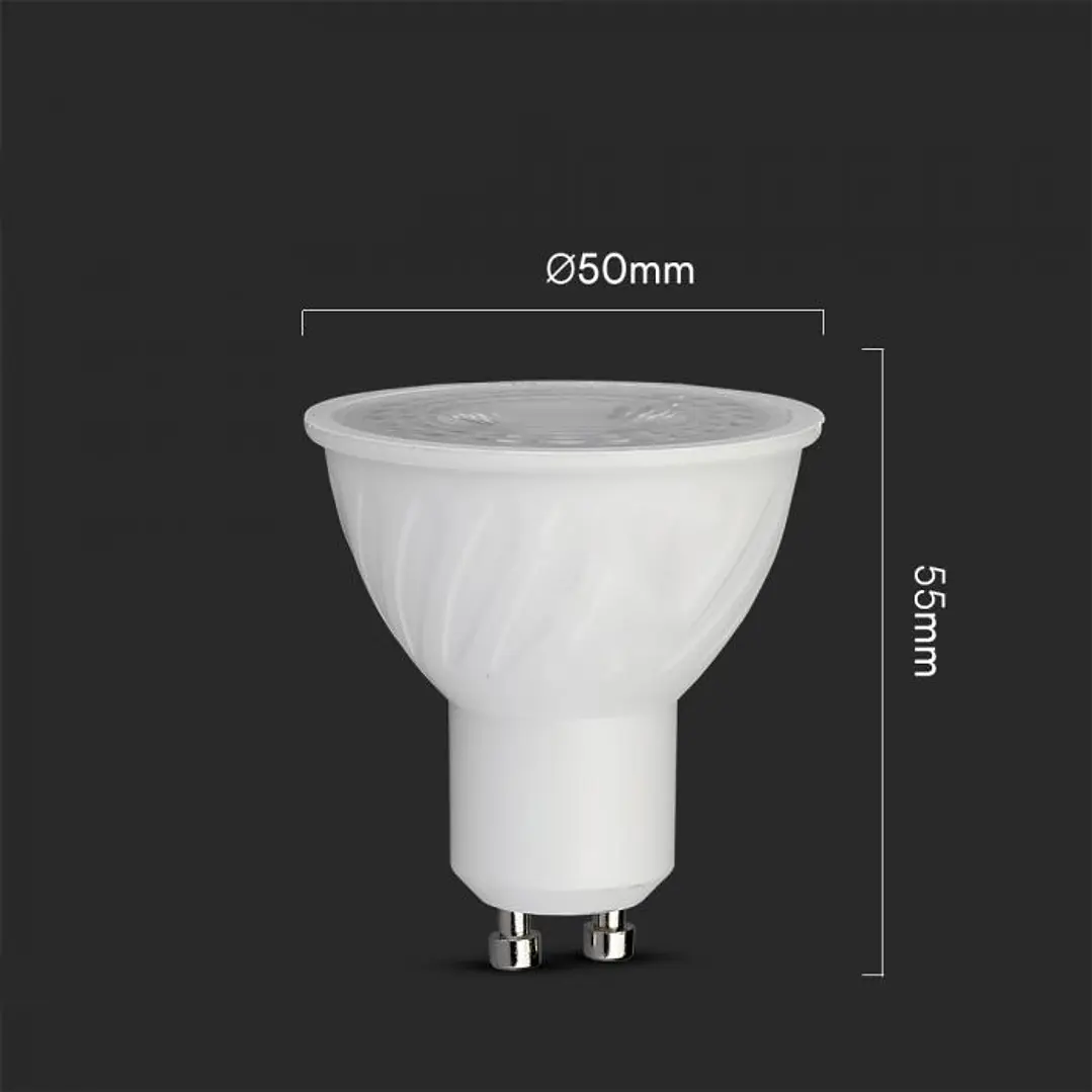 Lâmpada LED Plastic Spotlight CREE Chip 6W GU10 110° DIM V-TAC 3