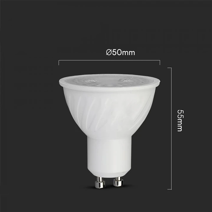 Lâmpada LED Plastic Spotlight CREE Chip 6W GU10 110° DIM V-TAC 3