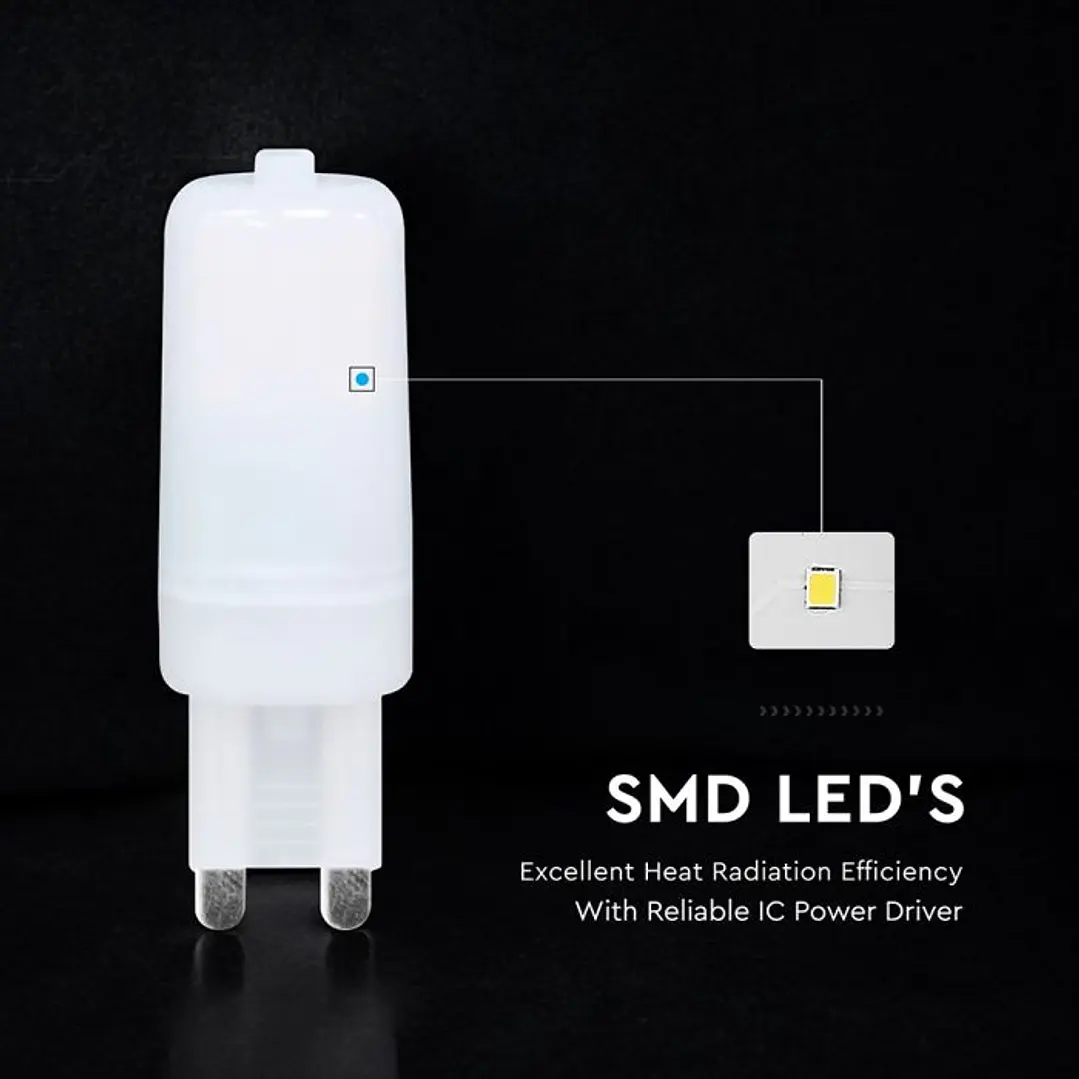 Bombilla LED Plastic 2.2W G9 3000K V-TAC 3