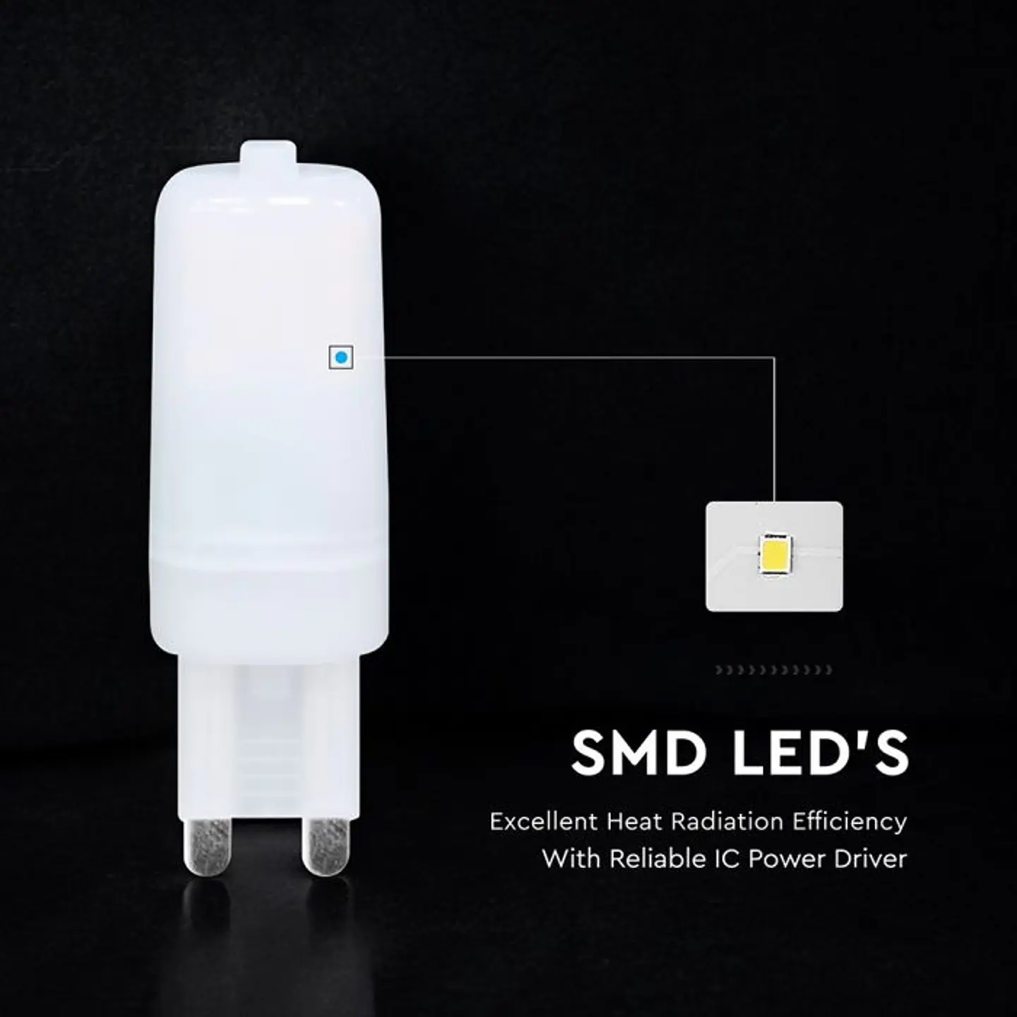 Lâmpada LED Plastic 2.2W G9 3000K V-TAC 3