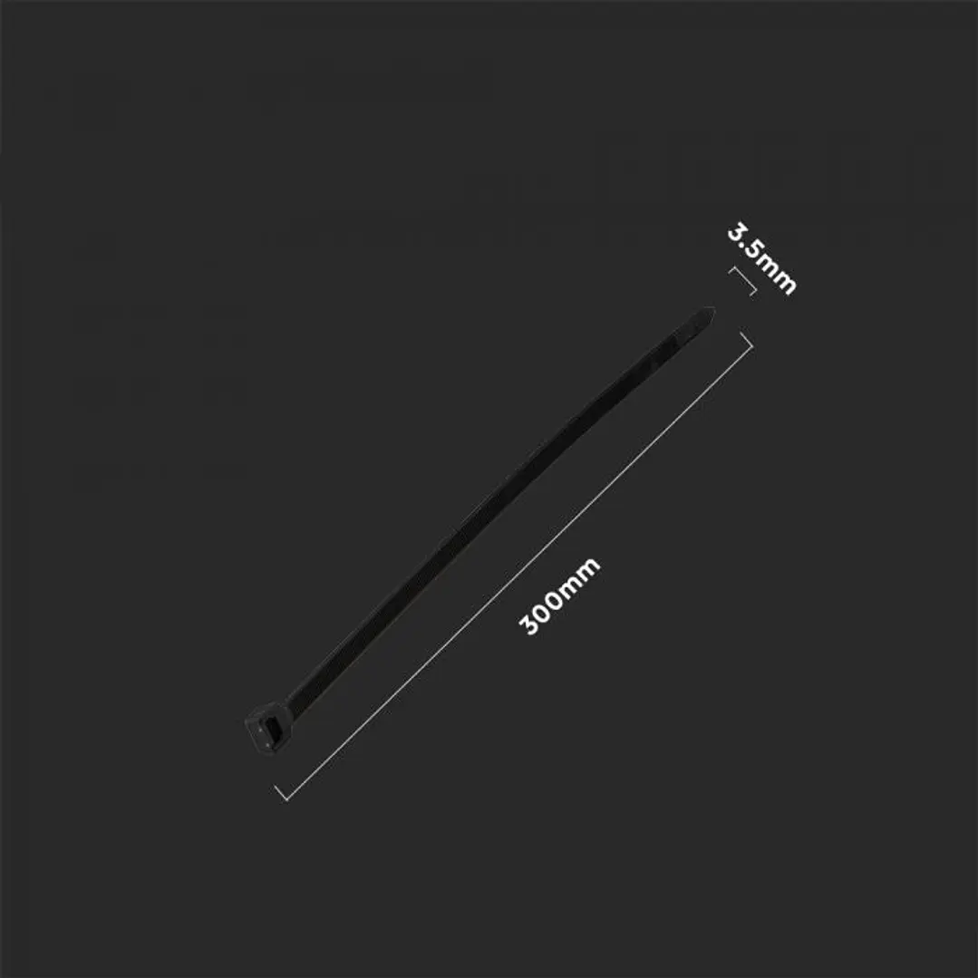 Abraçadeira de nylon 3.5x300mm Preta UL94-V2 (pack 100) V-TAC 4