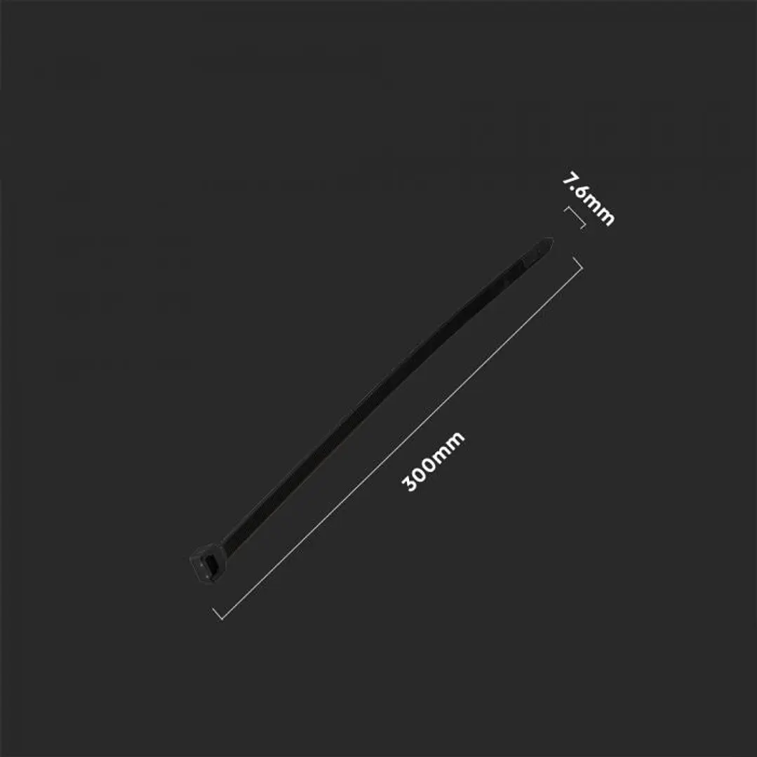 Cable tie 7.6x300mm Black UL94-V2 (pack 100) V-TAC 4