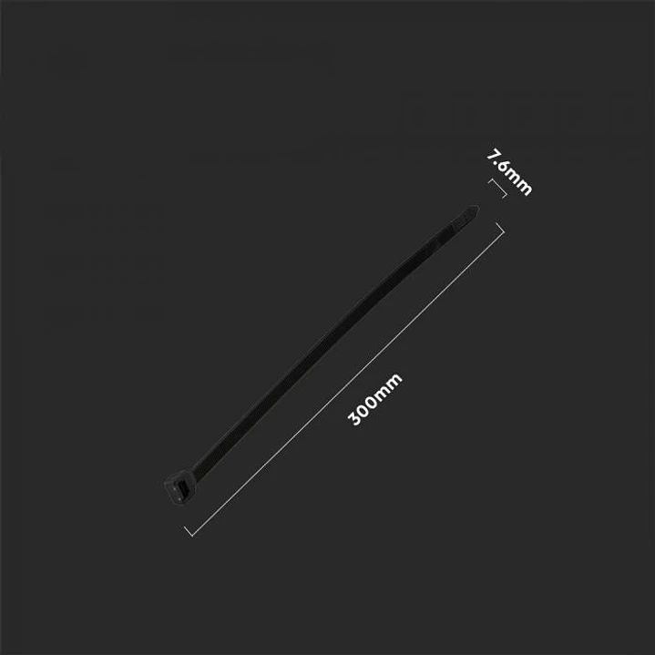 Cable tie 7.6x300mm Black UL94-V2 (pack 100) V-TAC 4