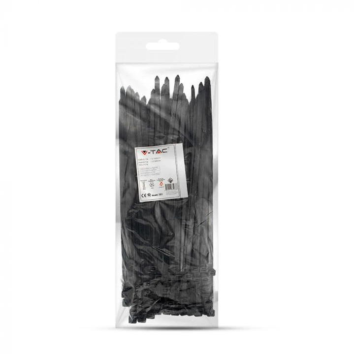 Cable tie 7.6x300mm Black UL94-V2 (pack 100) V-TAC 3