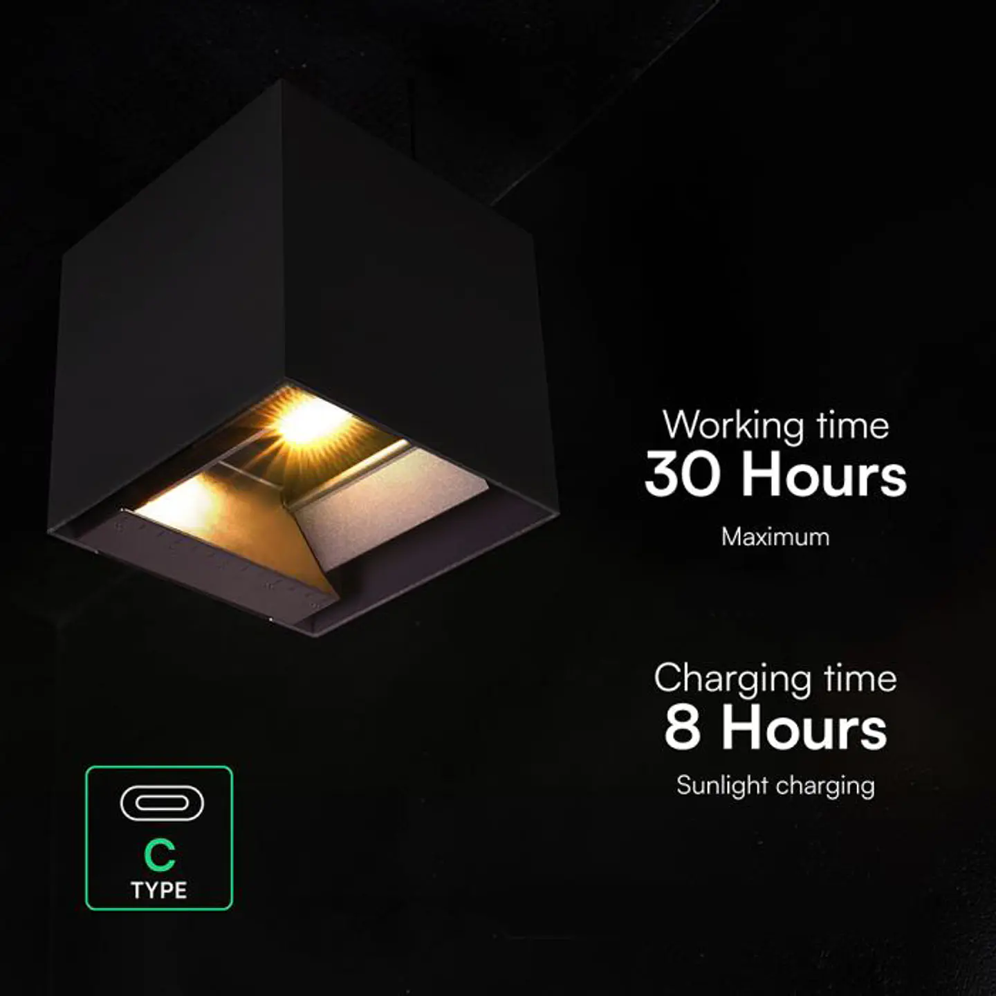 Wall lamp LED solar 9W with PIR sensor 3IN1 IP65 Black V-TAC 7