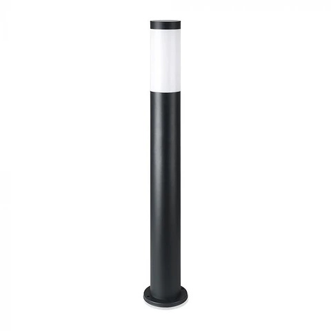 Baliza c/lâmpada (E27) 800mm IP44 aço inoxidável preta V-TAC