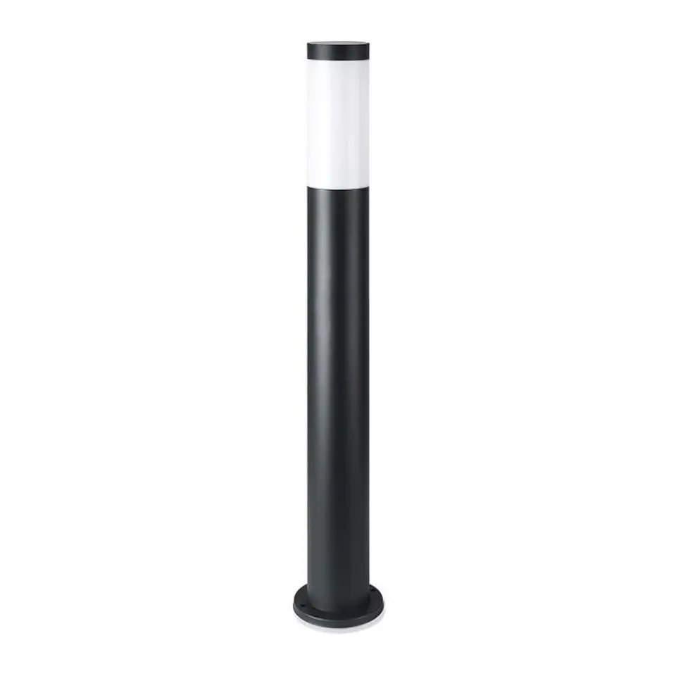Baliza c/lâmpada (E27) 800mm IP44 aço inoxidável preta V-TAC 1