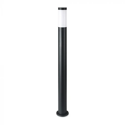 Baliza c/lâmpada (E27) 1100mm IP44 aço inoxidável preta V-TAC