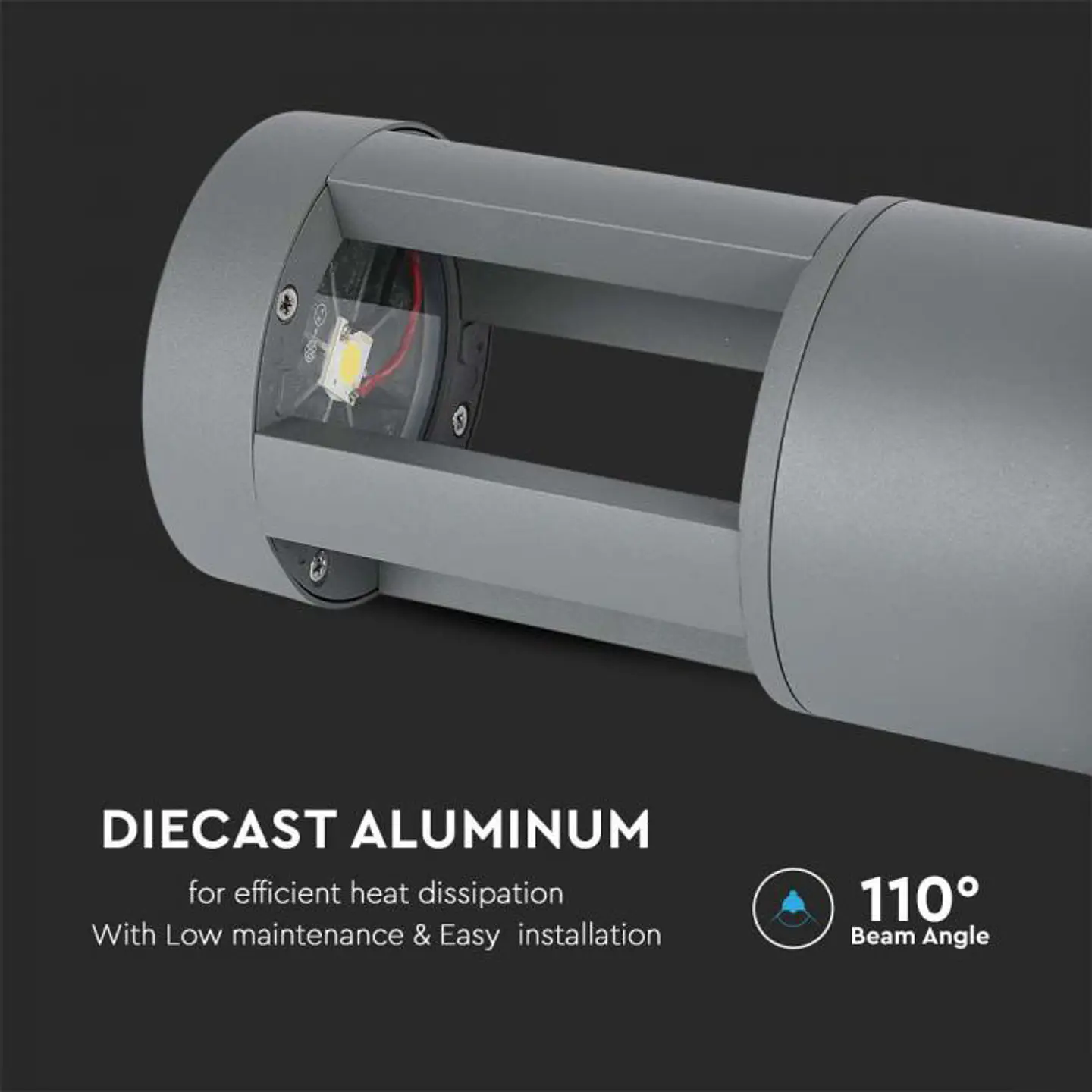 Baliza con bombilla LED 250mm 10W gris V-TAC 6