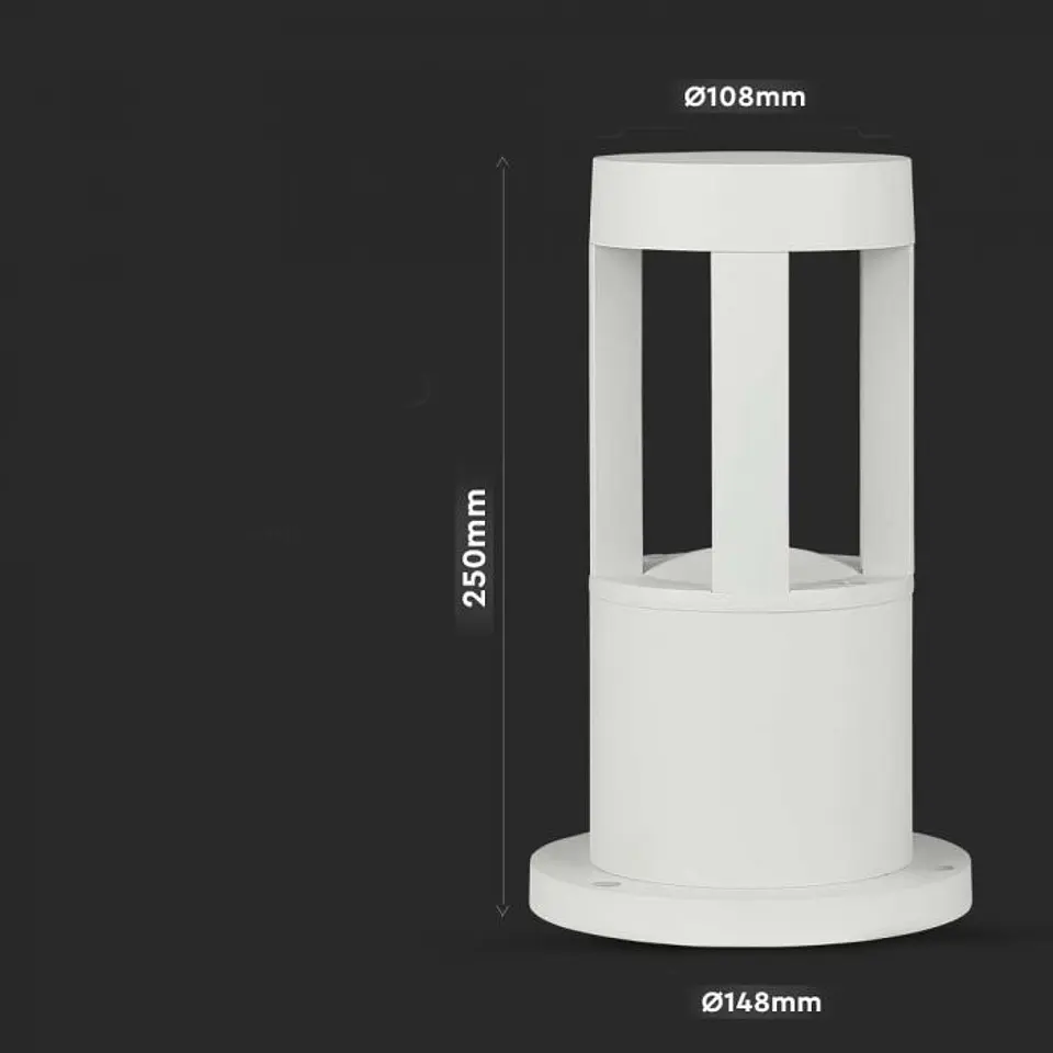 Baliza con bombilla LED 250mm 10W blanco V-TAC 3