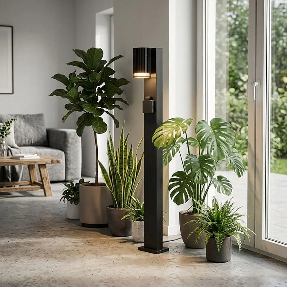 Baliza c/lâmpada e tomada GU10 0.8M IP44 V-TAC 5
