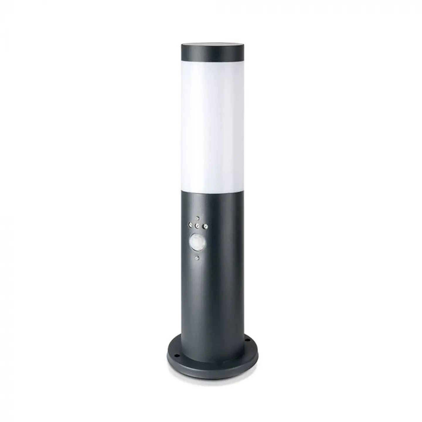 Bollard with lamp (E27) and PIR sensor 450mm stainless steel IP44 grey V-TAC 1