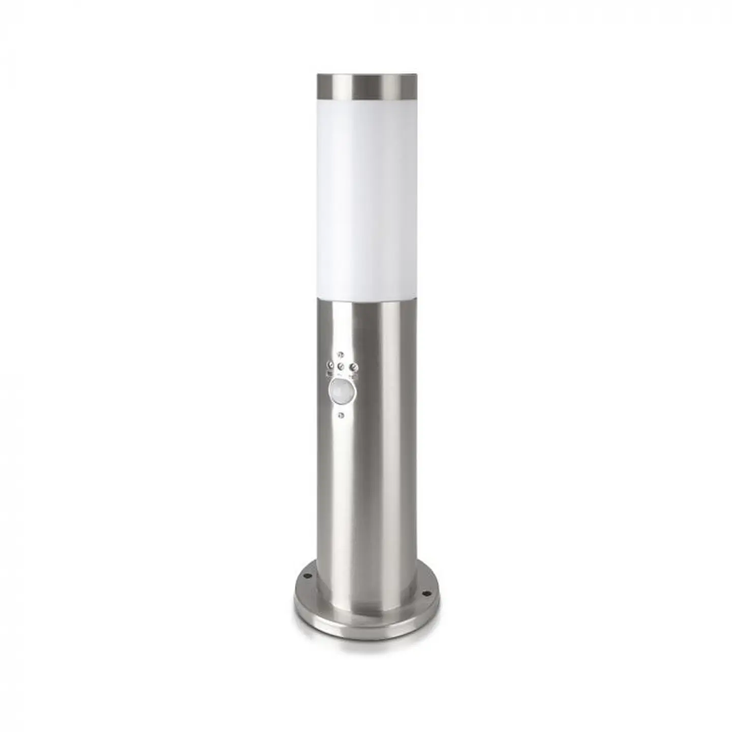 Bollard with lamp (E27) and PIR sensor 450mm stainless steel IP44 satin nickel V-TAC 1