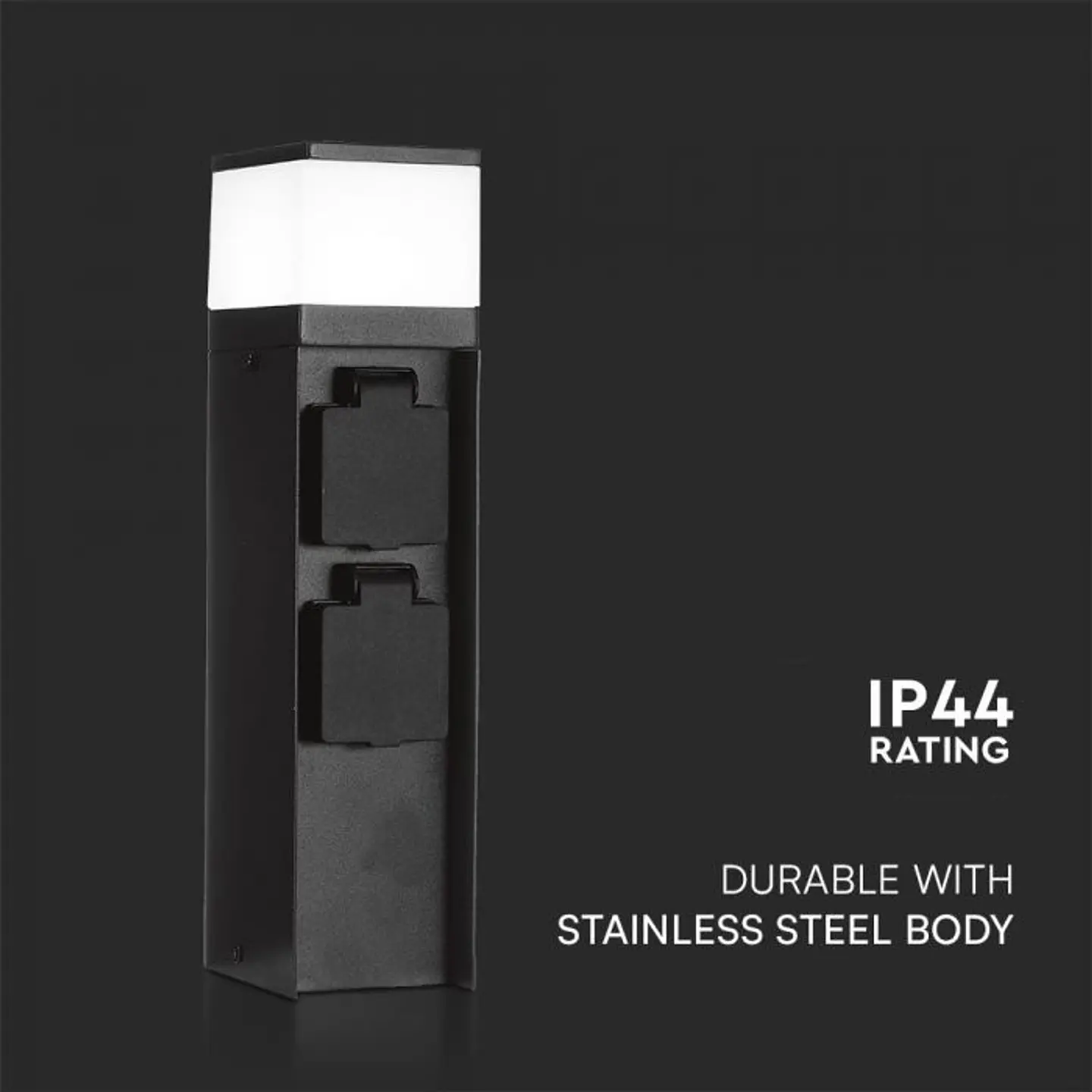 Garden column with lamp and 2 sockets IP44 V-TAC 4