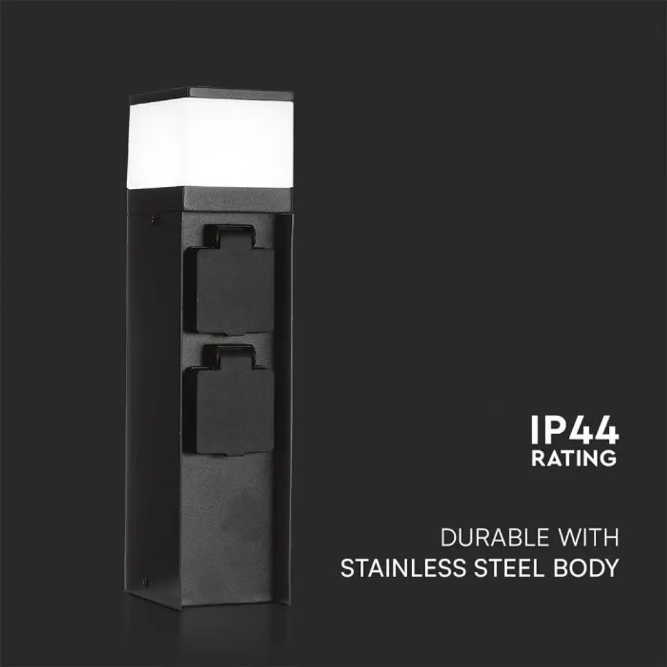 Garden column with lamp and 2 sockets IP44 V-TAC 4