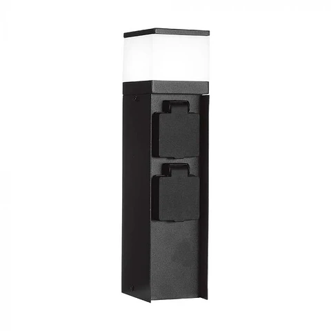 Coluna jardim c/lâmpada e 2 tomadas IP44 V-TAC