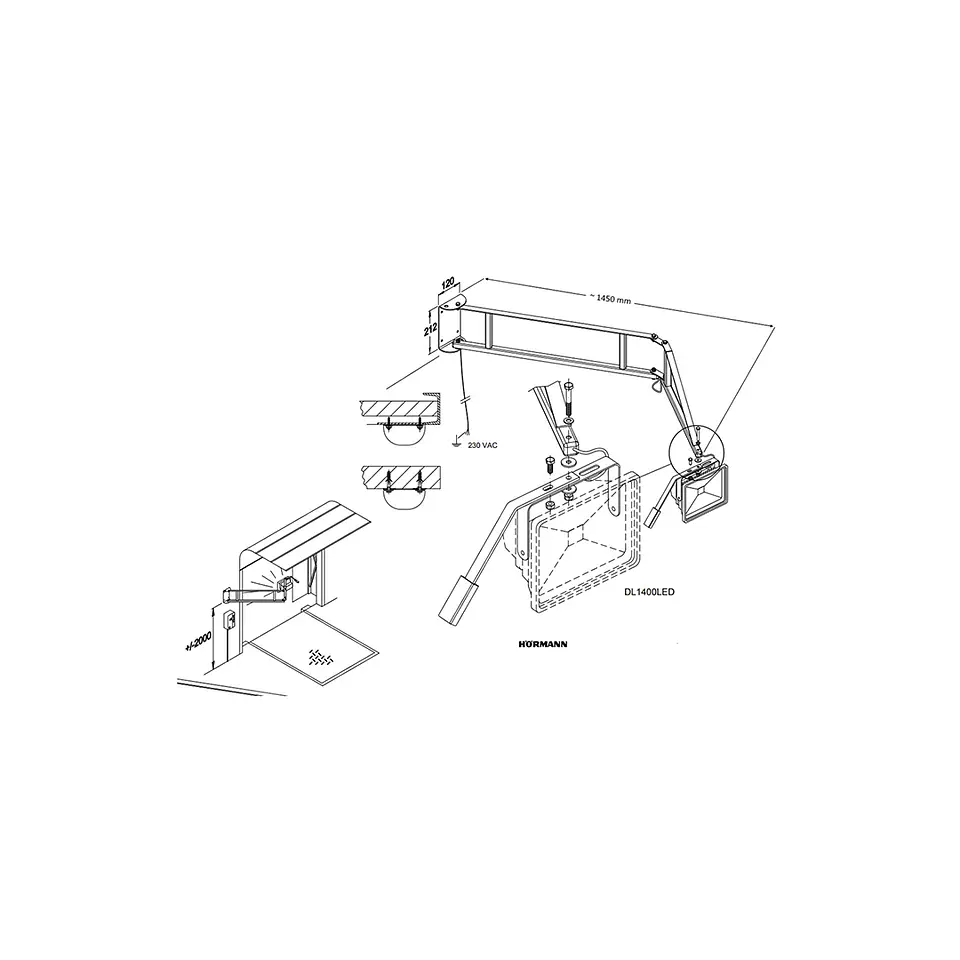 Single-Arm Support with Handle and LEDVANCE Floodlight 4