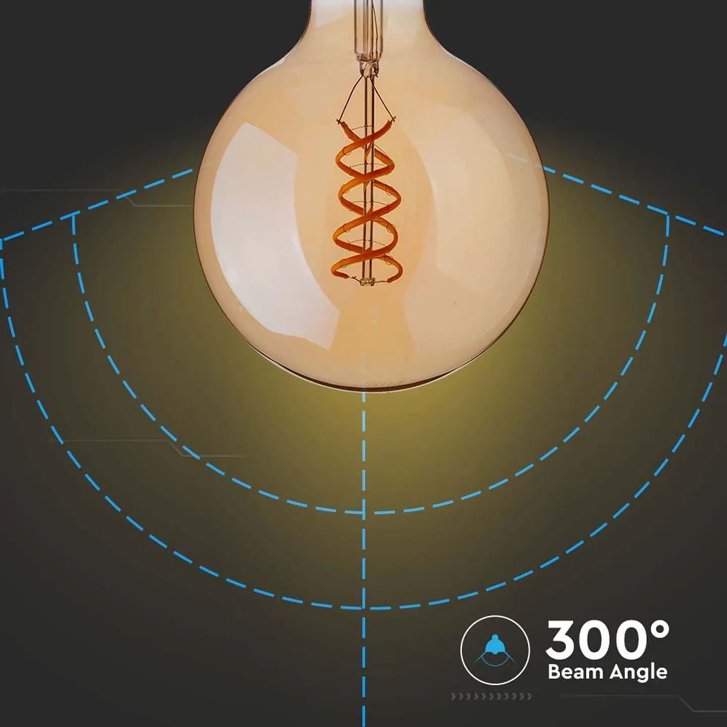 LED Lamp G95 5W Spiral Filament E27 V-TAC 2