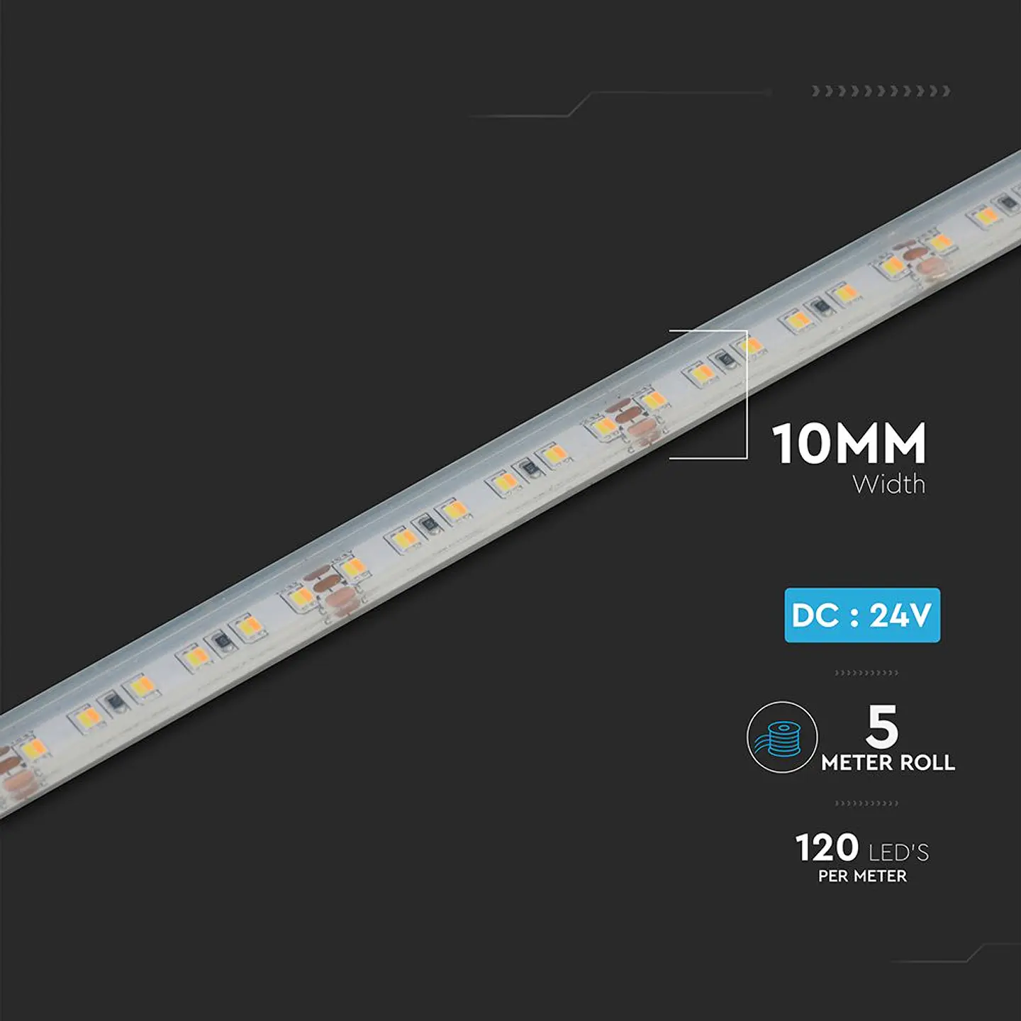 Tira LED 120LED/MT 14,5W 3CCT IP65 V-TAC 4