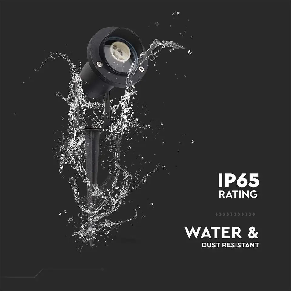 Projetor estaca de jardim para lâmpada GU10 Preto V-TAC 3