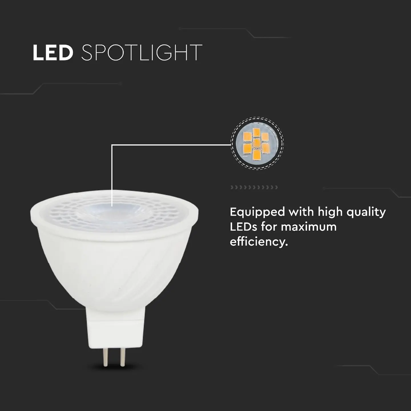 LED lamp SMD 38º 6W 6500K 12V GU5.3 V-TAC 3
