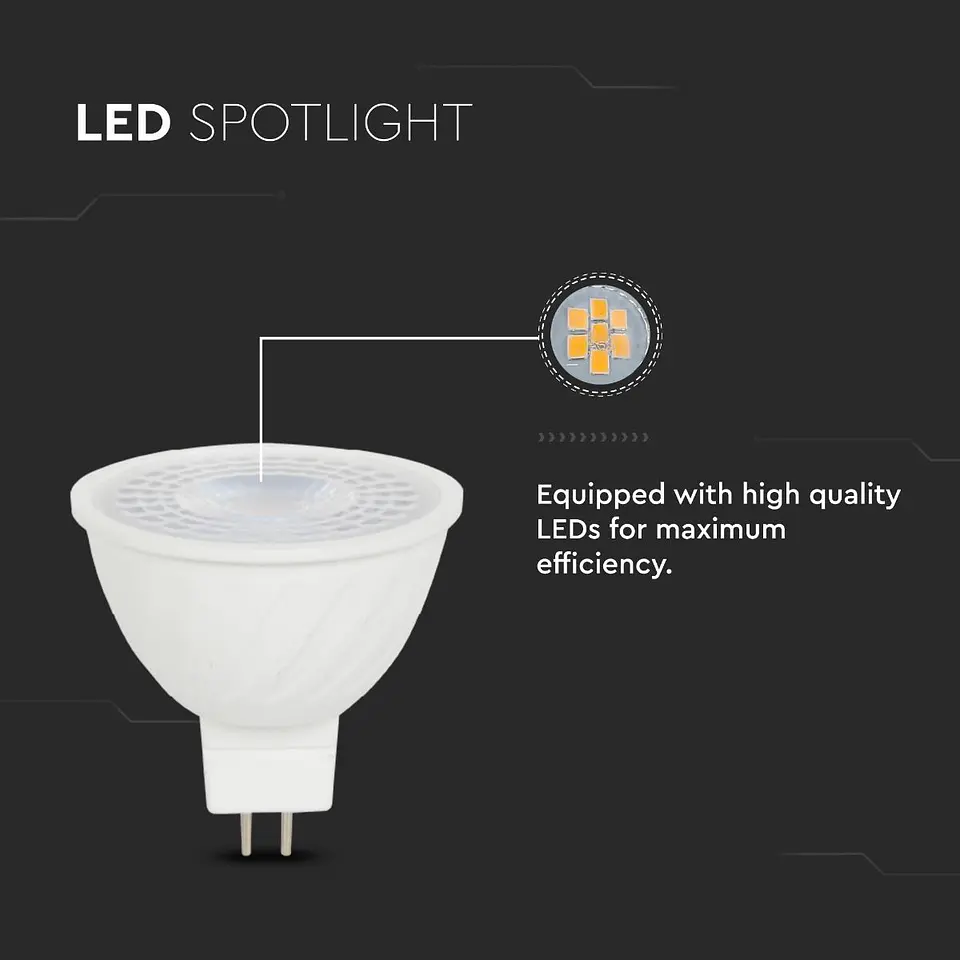 LED lamp SMD 38º 6W 6500K 12V GU5.3 V-TAC 3