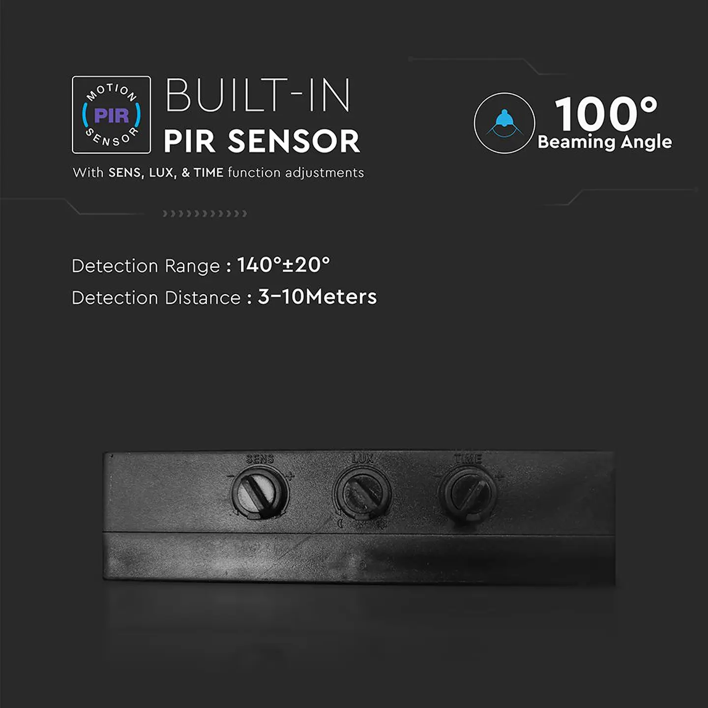Proyector LED con sensor PIR 10W 4000K chip Samsung blanco V-TAC 4