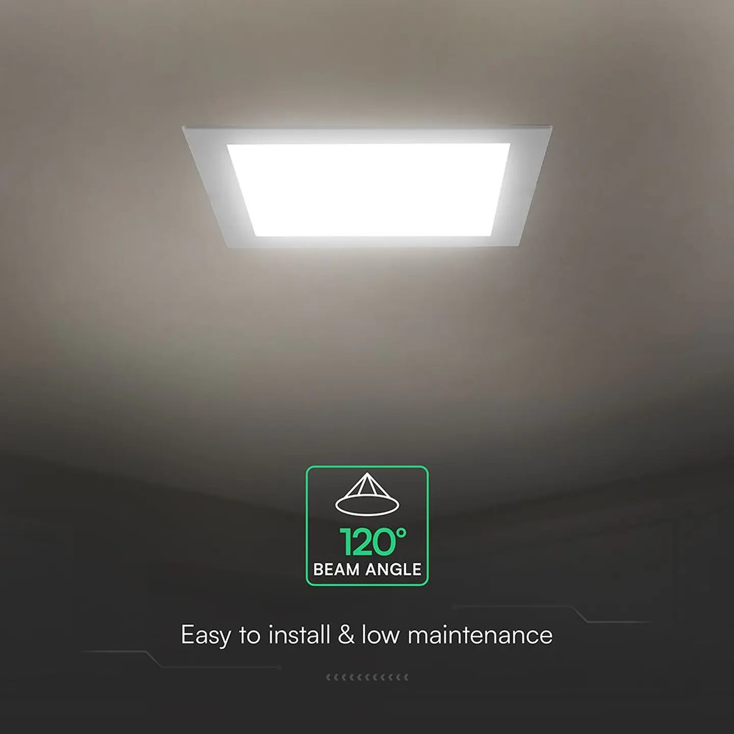 Downlight de encastrar quadrado 24W 3CCT chip CREE V-TAC 2