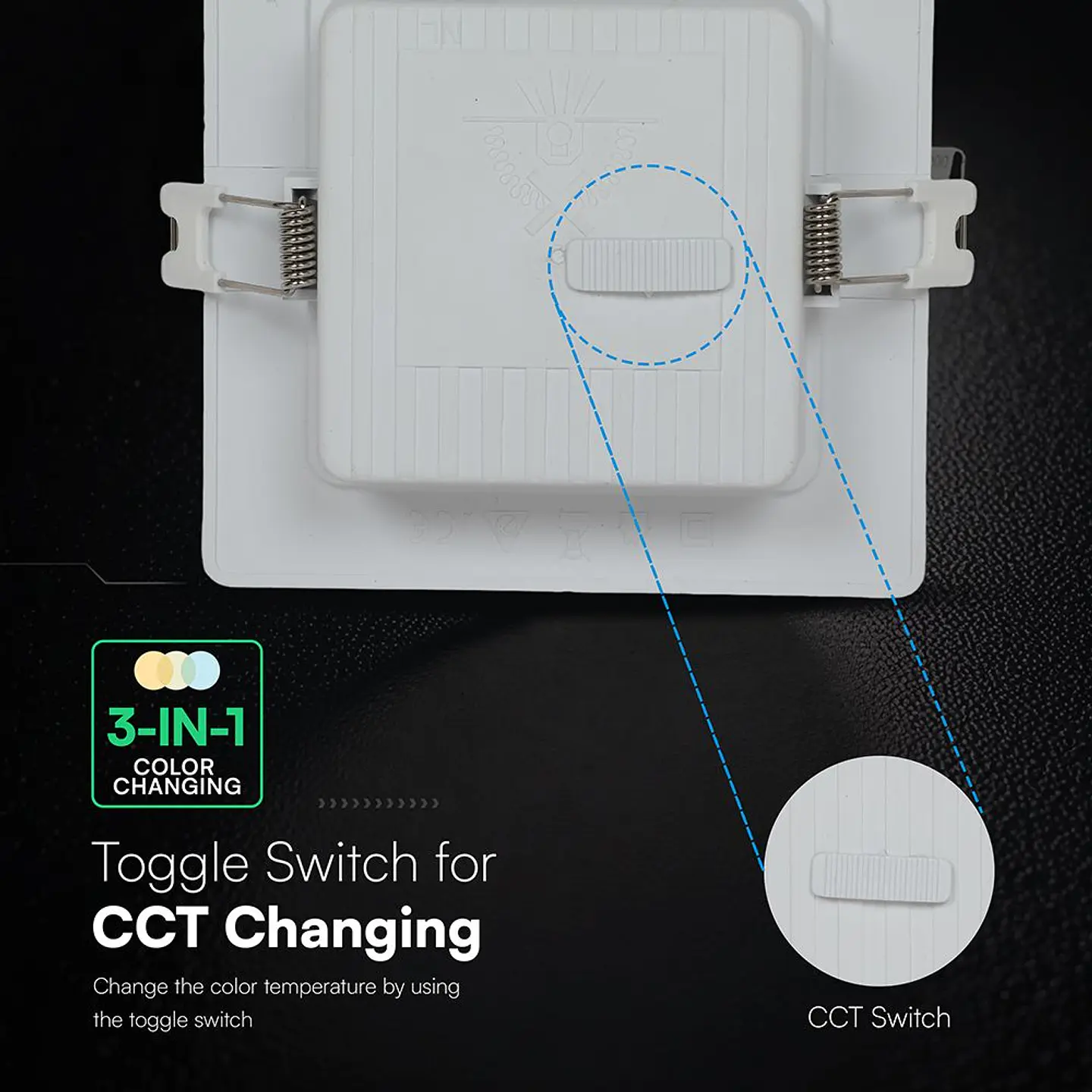 Downlight de encastrar quadrado 24W 3CCT chip CREE V-TAC 4