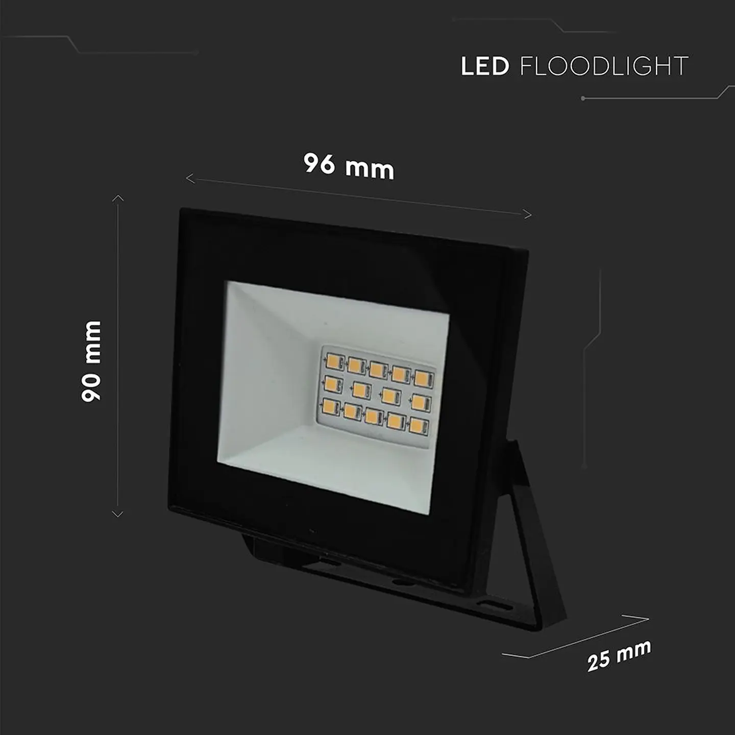 Projetor LED SMD 10W corpo preto V-TAC 2