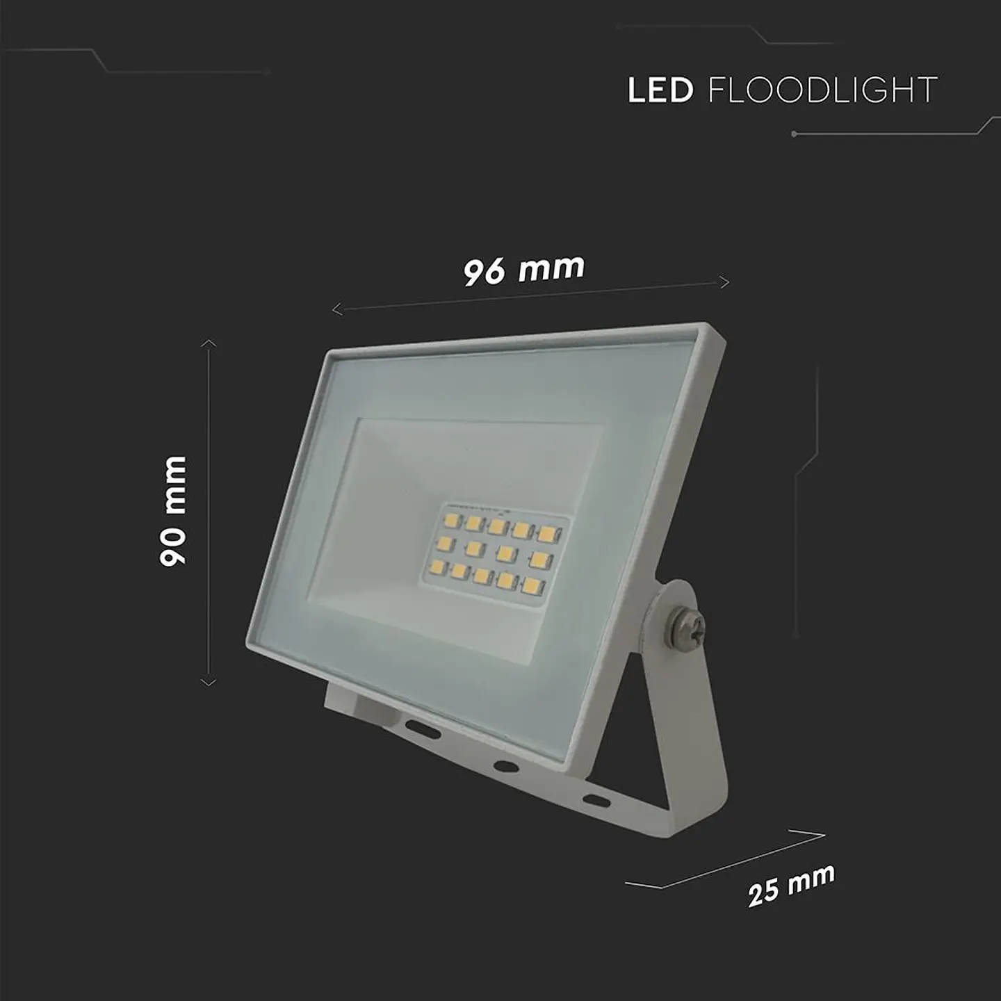 Projetor LED SMD 10W 6500K corpo branco V-TAC 2