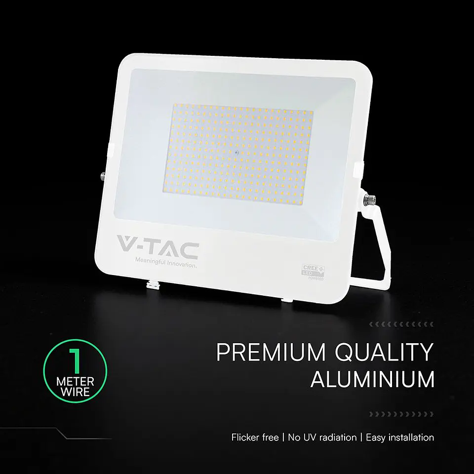 Projetor LED chip CREE 200W 4000K 135LM/W corpo branco V-TAC 3