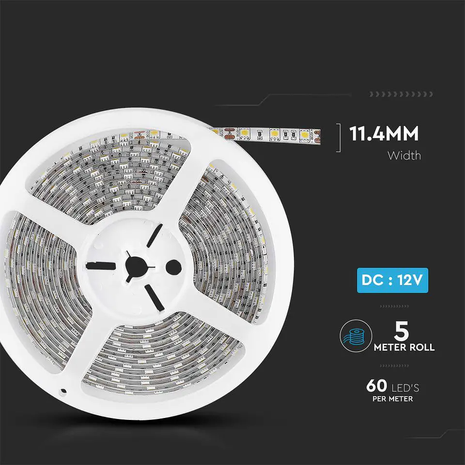 LED strip SMD5050 11W 4500K 12V IP65 V-TAC 4