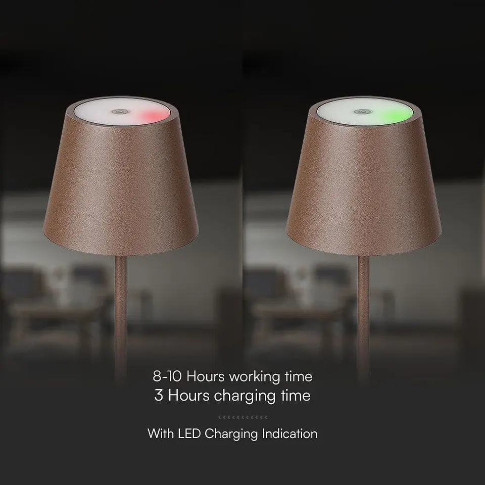 LED table lamp rechargeable 1.5W 3000K IP54 brown V-TAC  9