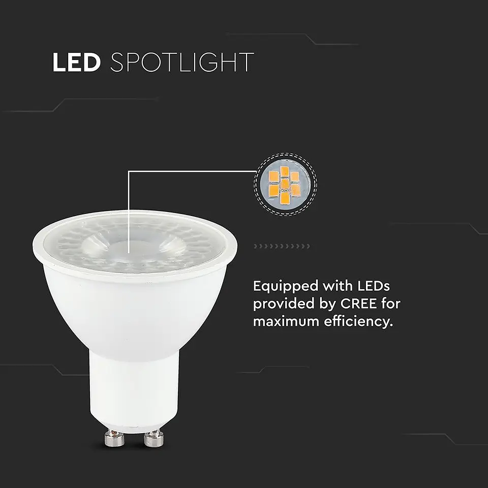 Bombilla LED chip CREE 110D 7,5W 3000K GU10 V-TAC 4