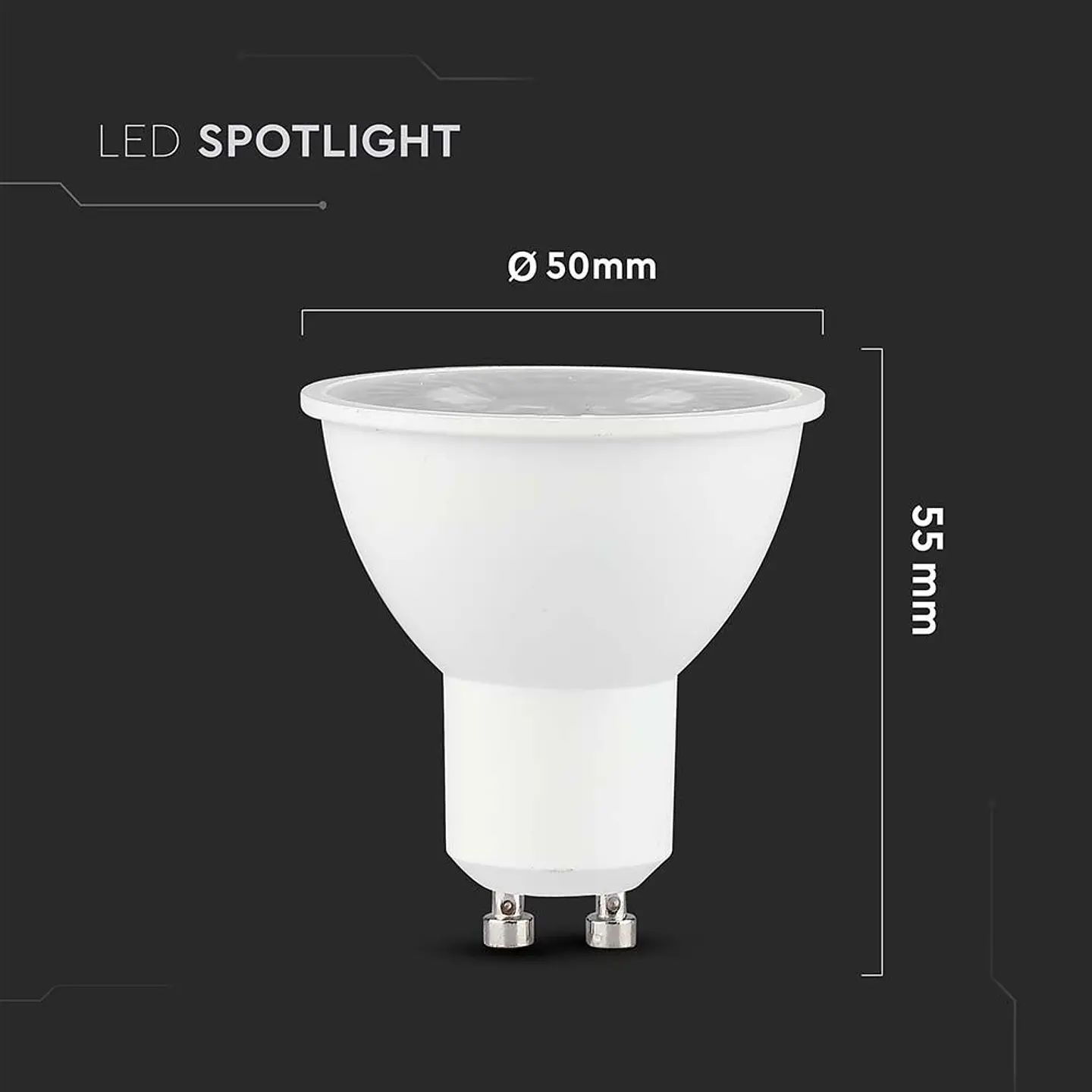 Bombilla LED chip CREE 110D 7,5W 3000K GU10 V-TAC 3