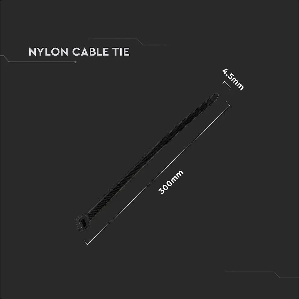 Abrazadera de nailon 4,5X300mm Negra (Pack de 100) V-TAC 3