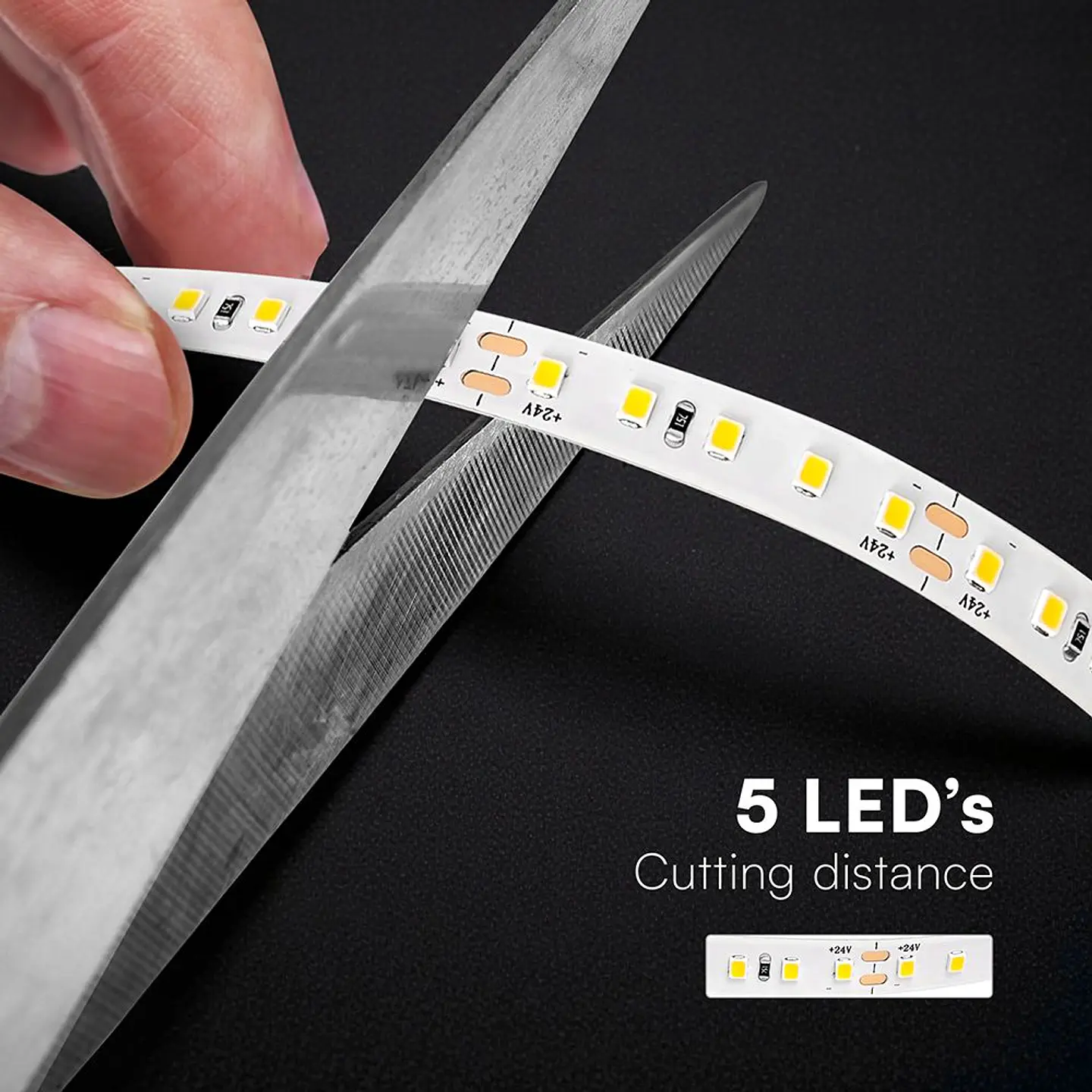 Tira LED SMD 2835 120 LEDS 8W/m 3000K 24V IP20 20M V-TAC 3