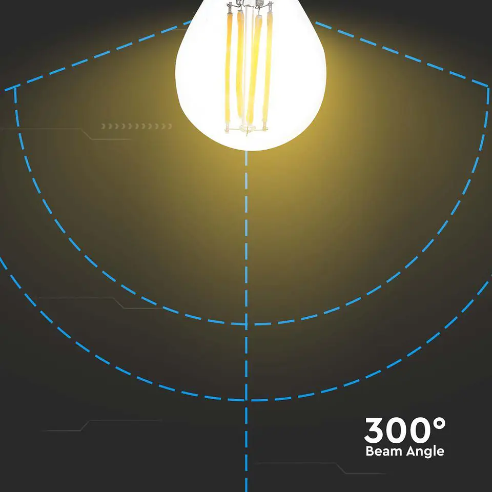 Lâmpada LED de filamento 6W P45 4000K CL E27 V-TAC 3