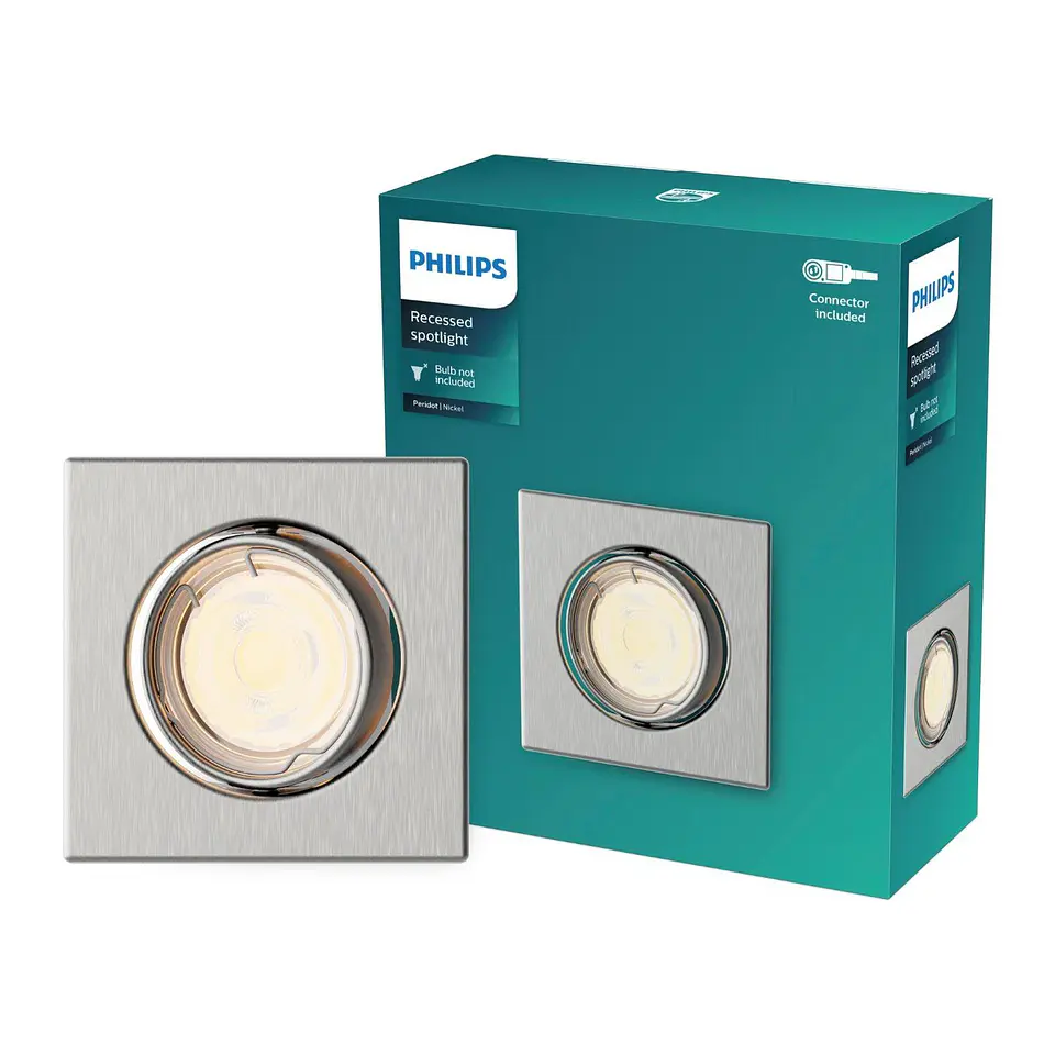Square Recessed Trim Peridot GU10 Nickel Philips 2