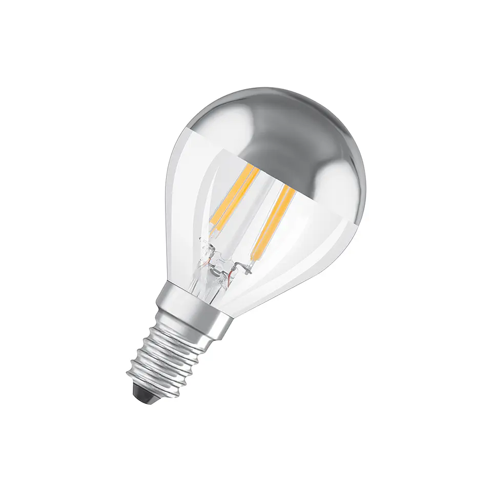 LED Star Classic P 31 filament mirror 4W 827 silver E14 Ledvance 1