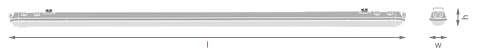 ARMADURA DAMP PROOF ECO GEN3 66W 865 VERY WIDE IP65 GY 1500mm LEDVANCE