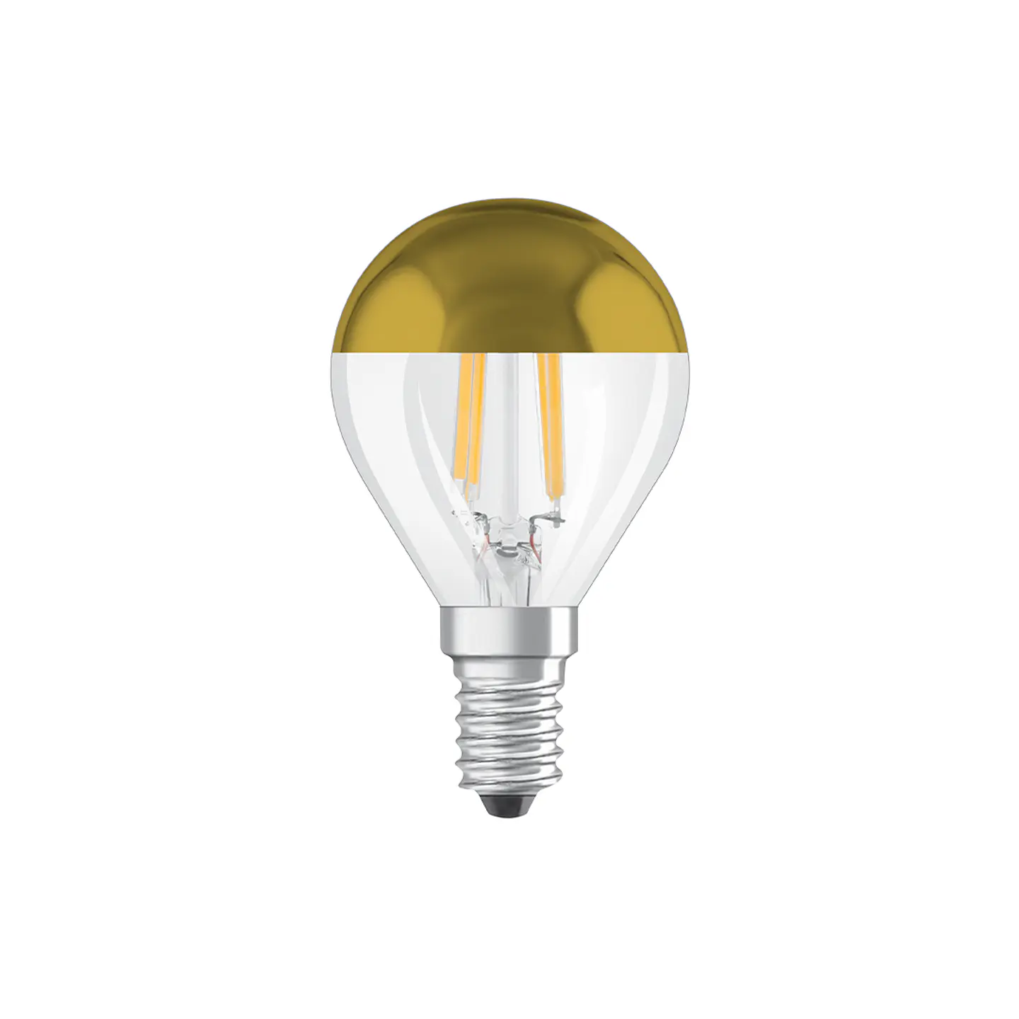 LED Star Classic P 34 Filament Mirror Gold 4W 827 CL E14 Ledvance 1